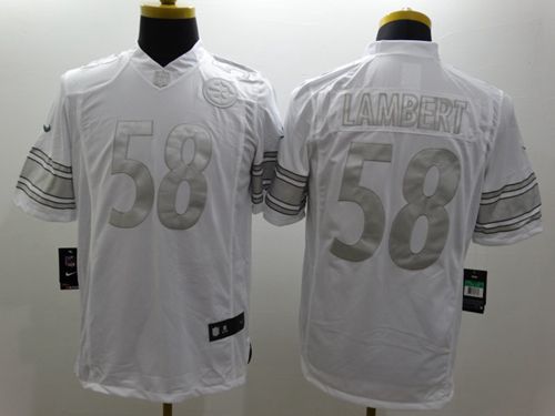 Nike Steelers #58 Jack Lambert White Men's Stitched NFL Limited Platinum Jersey