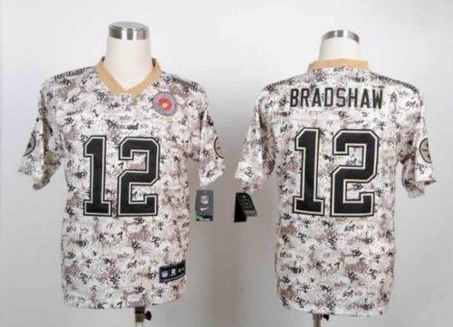 Nike Steelers #12 Terry Bradshaw Camo Men's Stitched NFL Elite USMC Jersey