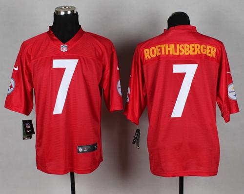 Nike Steelers #7 Ben Roethlisberger Red Men's Stitched NFL Elite QB Practice Jersey