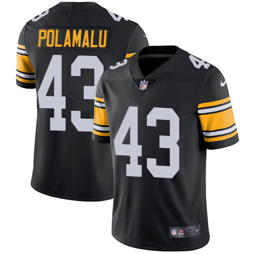 Nike Steelers #43 Troy Polamalu Black Alternate Men's Stitched NFL Vapor Untouchable Limited Jersey