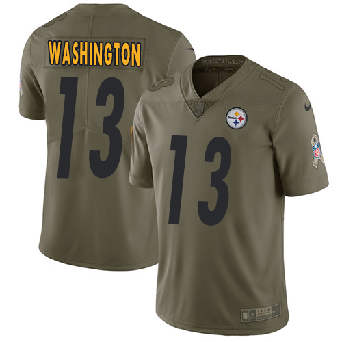 Nike Steelers #13 James Washington Olive Men's Stitched NFL Limited 2017 Salute To Service Jersey