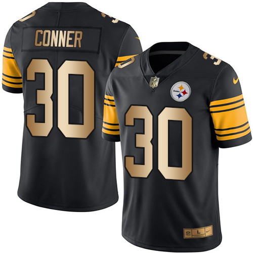 Nike Steelers #30 James Conner Black Men's Stitched NFL Limited Gold Rush Jersey