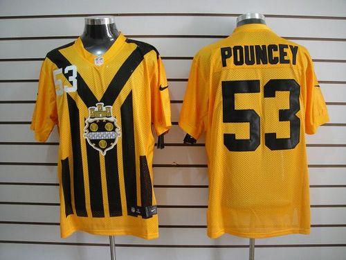 Nike Steelers #53 Maurkice Pouncey Gold 1933s Throwback Men's Embroidered NFL Elite Jersey