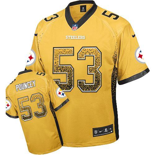 Nike Steelers #53 Maurkice Pouncey Gold Men's Stitched NFL Elite Drift Fashion Jersey