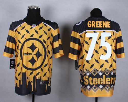 Nike Steelers #75 Joe Greene Gold Men's Stitched NFL Elite Noble Fashion Jersey