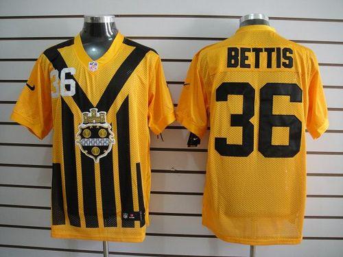 Nike Steelers #36 Jerome Bettis Gold 1933s Throwback Men's Embroidered NFL Elite Jersey
