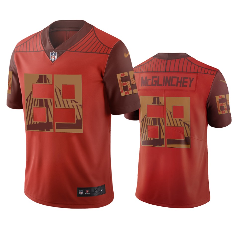 San Francisco 49ers #69 Mike Mcglinchey Orange Vapor Limited City Edition NFL Jersey