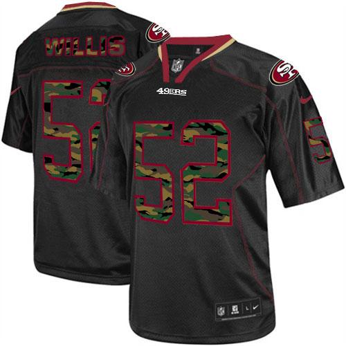 Nike 49ers #52 Patrick Willis Black Men's Stitched NFL Elite Camo Fashion Jersey