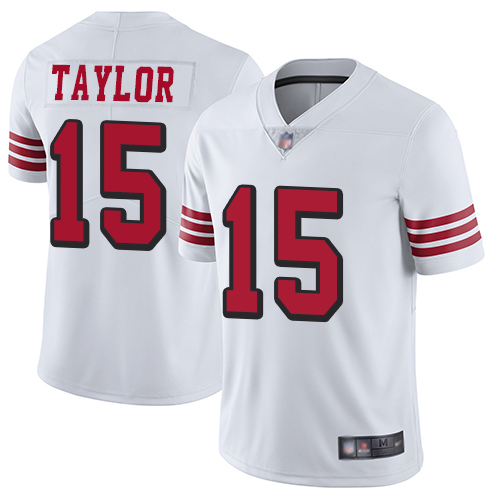 Nike 49ers #15 Trent Taylor White Rush Men's Stitched NFL Vapor Untouchable Limited Jersey