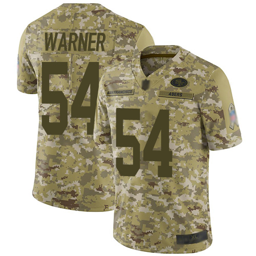 Nike 49ers #54 Fred Warner Camo Men's Stitched NFL Limited 2018 Salute To Service Jersey