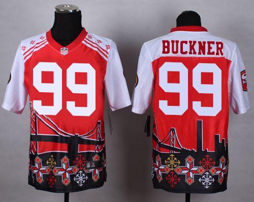 Nike 49ers #99 DeForest Buckner Red Men's Stitched NFL Elite Noble Fashion Jersey