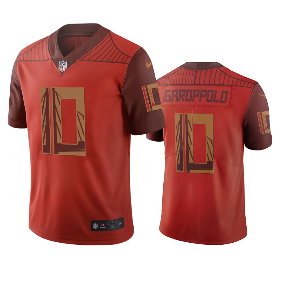 San Francisco 49ers #10 Jimmy Garoppolo Orange Vapor Limited City Edition NFL Jersey