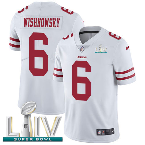 Nike 49ers #6 Mitch Wishnowsky White Super Bowl LIV 2020 Men's Stitched NFL Vapor Untouchable Limited Jersey
