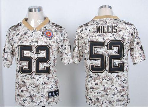 Nike 49ers #52 Patrick Willis Camo USMC Men's Stitched NFL Elite Jersey