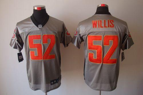 Nike 49ers #52 Patrick Willis Grey Shadow Men's Stitched NFL Elite Jersey