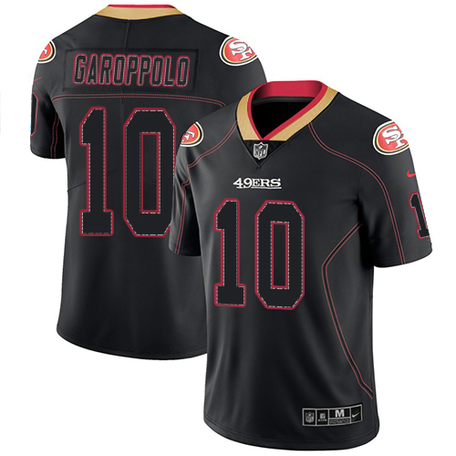 Nike 49ers #10 Jimmy Garoppolo Lights Out Black Men's Stitched NFL Limited Rush Jersey