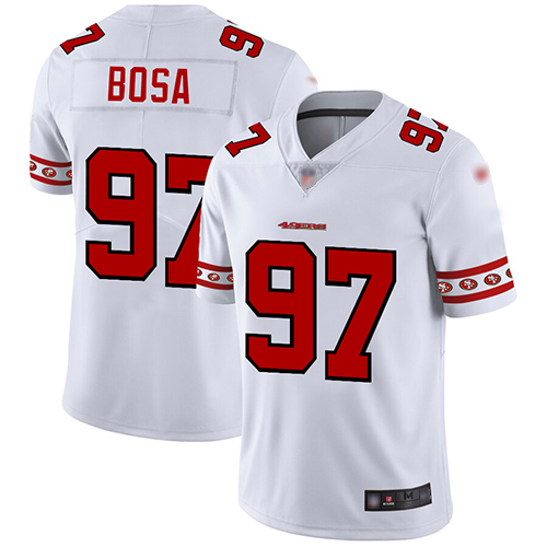 Nike 49ers #97 Nick Bosa White Men's Stitched NFL Limited Team Logo Fashion Jersey