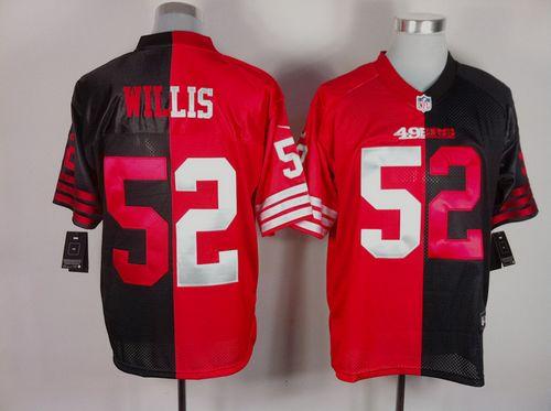 Nike 49ers #52 Patrick Willis Black/Red Men's Stitched NFL Elite Split Jersey