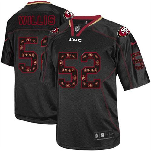 Nike 49ers #52 Patrick Willis New Lights Out Black Men's Stitched NFL Elite Jersey