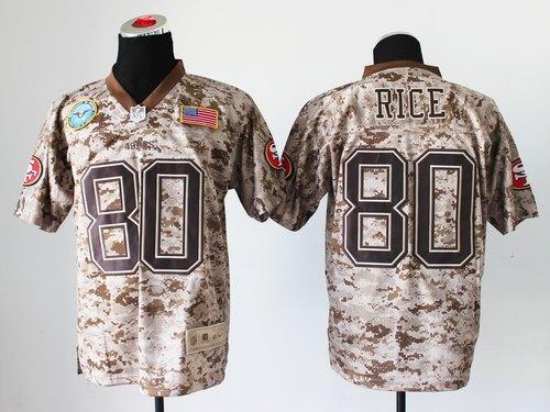 Nike 49ers #80 Jerry Rice Camo Men's Stitched NFL New Elite USMC Jersey