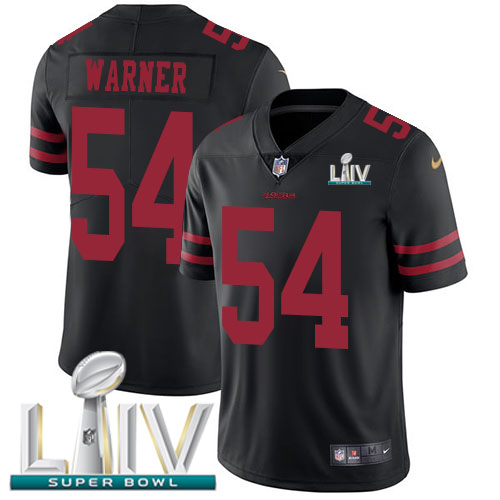Nike 49ers #54 Fred Warner Black Super Bowl LIV 2020 Alternate Men's Stitched NFL Vapor Untouchable Limited Jersey