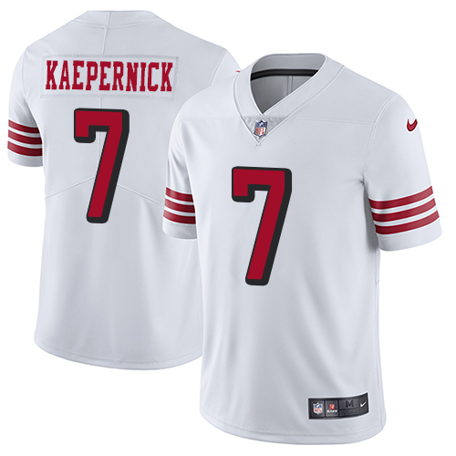 Nike 49ers #7 Colin Kaepernick White Rush Men's Stitched NFL Vapor Untouchable Limited Jersey