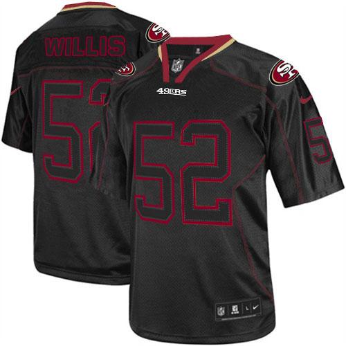 Nike 49ers #52 Patrick Willis Lights Out Black Men's Stitched NFL Elite Jersey