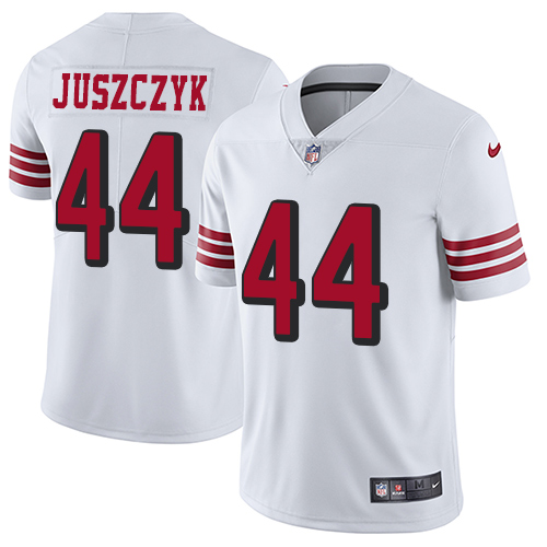 Nike 49ers #44 Kyle Juszczyk White Rush Men's Stitched NFL Vapor Untouchable Limited Jersey