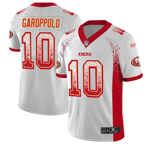 Nike 49ers #10 Jimmy Garoppolo White Men's Stitched NFL Limited Rush Drift Fashion Jersey