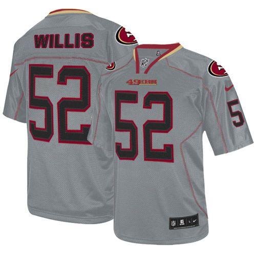 Nike 49ers #52 Patrick Willis Lights Out Grey Men's Stitched NFL Elite Jersey