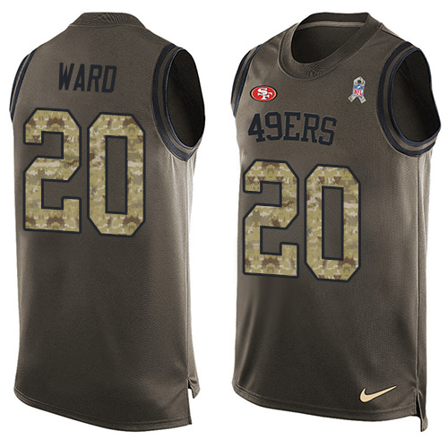 Nike 49ers #20 Jimmie Ward Green Men's Stitched NFL Limited Salute To Service Tank Top Jersey