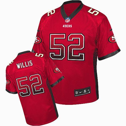 Nike 49ers #52 Patrick Willis Red Team Color Men's Stitched NFL Elite Drift Fashion Jersey