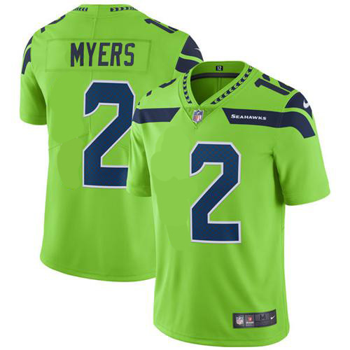 Nike Seahawks #2 Jason Myers Green Men's Stitched NFL Limited Rush Jersey