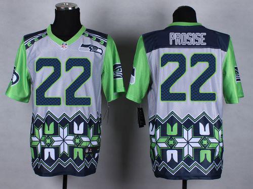 Nike Seahawks #22 C. J. Prosise Grey Men's Stitched NFL Elite Noble Fashion Jersey