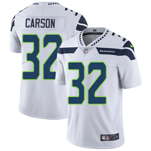 Nike Seahawks #32 Chris Carson White Men's Stitched NFL Vapor Untouchable Limited Jersey