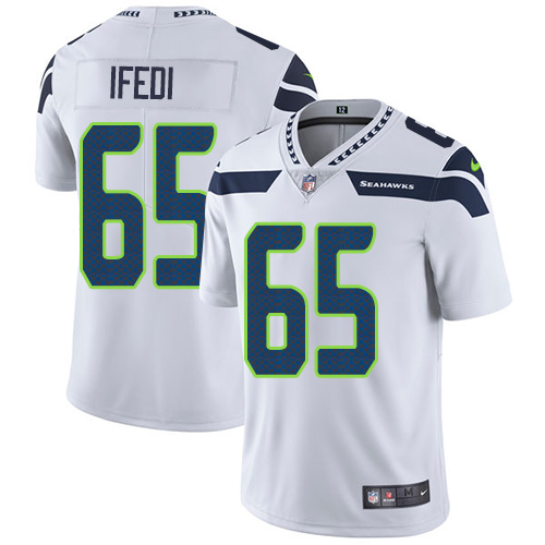 Nike Seahawks #65 Germain Ifedi White Men's Stitched NFL Vapor Untouchable Limited Jersey