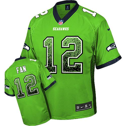 Nike Seahawks #12 Fan Green Men's Stitched NFL Elite Drift Fashion Jersey