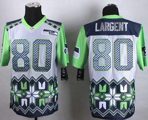 Nike Seahawks #80 Steve Largent Grey Men's Stitched NFL Elite Noble Fashion Jersey