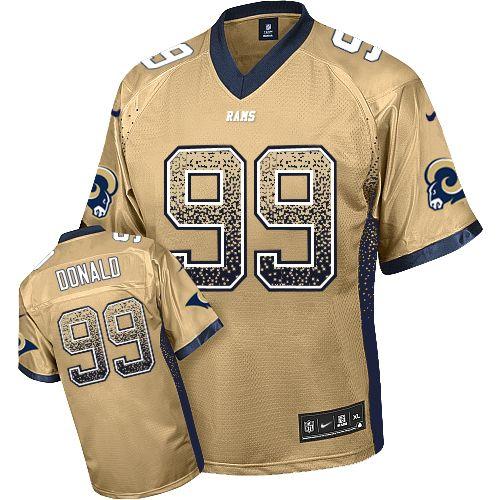 Nike Rams #99 Aaron Donald Gold Men's Stitched NFL Elite Drift Fashion Jersey
