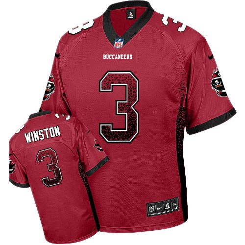 Nike Buccaneers #3 Jameis Winston Red Team Color Men's Stitched NFL Elite Drift Fashion Jersey