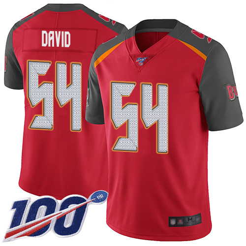 Nike Buccaneers #54 Lavonte David Red Team Color Men's Stitched NFL 100th Season Vapor Limited Jersey