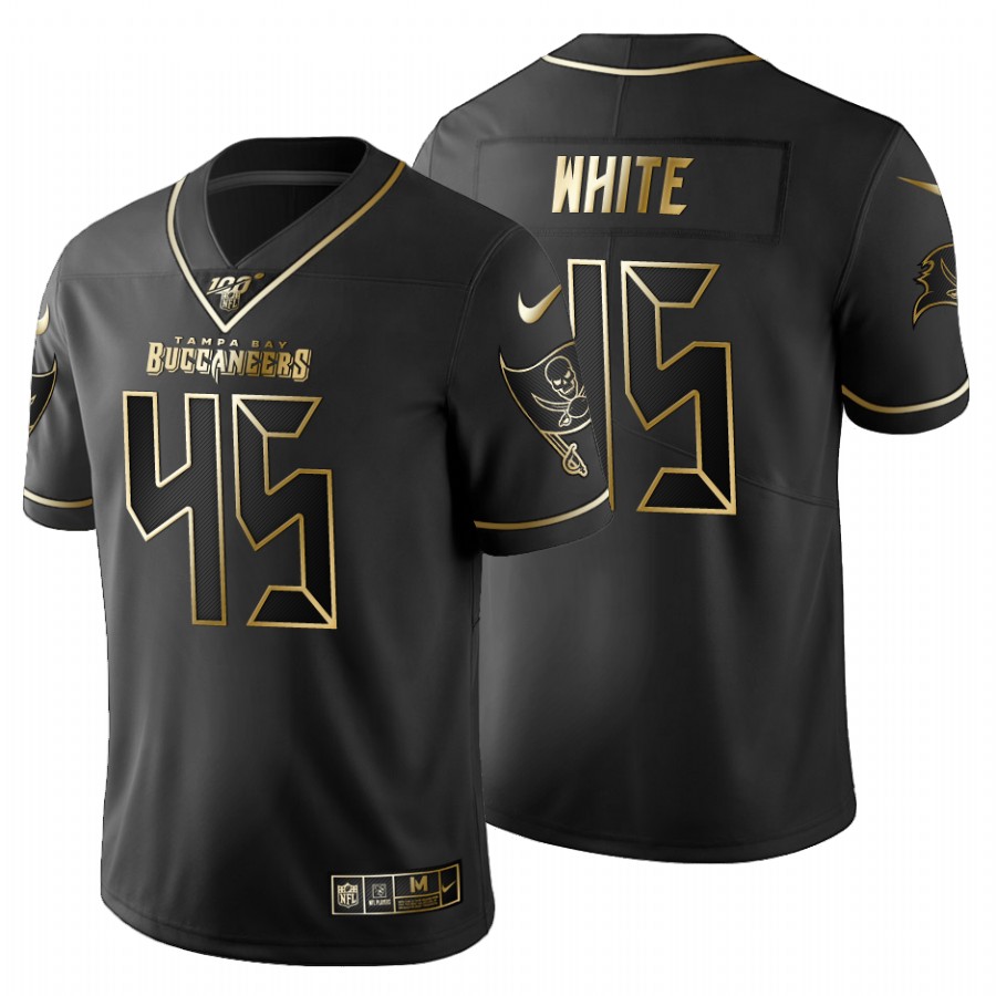 Tampa Bay Buccaneers #45 Devin White Men's Nike Black Golden Limited NFL 100 Jersey