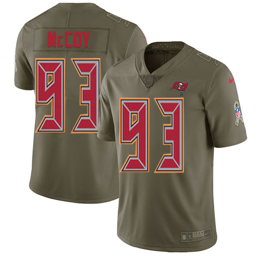 Nike Buccaneers #93 Gerald McCoy Olive Men's Stitched NFL Limited 2017 Salute to Service Jersey