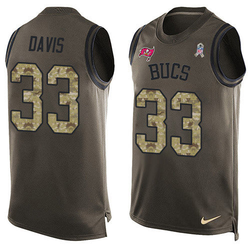 Nike Buccaneers #33 Carlton Davis III Green Men's Stitched NFL Limited Salute To Service Tank Top Jersey