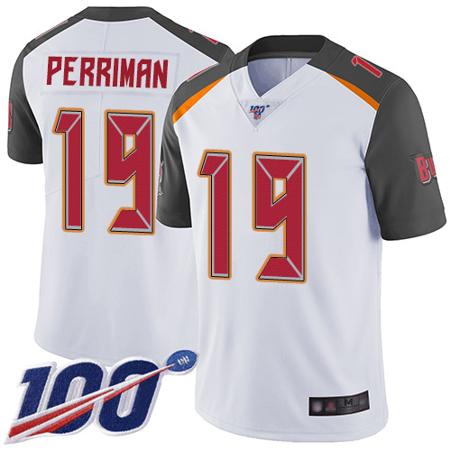 Nike Buccaneers #19 Breshad Perriman White Men's Stitched NFL 100th Season Vapor Limited Jersey