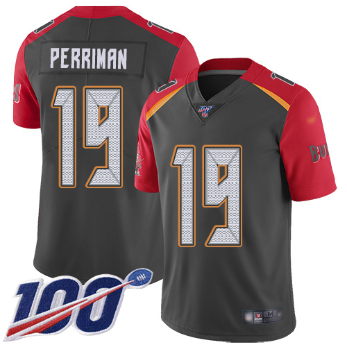 Nike Buccaneers #19 Breshad Perriman Gray Men's Stitched NFL Limited Inverted Legend 100th Season Jersey
