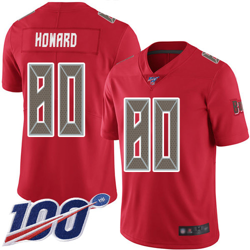 Nike Buccaneers #80 O. J. Howard Red Men's Stitched NFL Limited Rush 100th Season Jersey