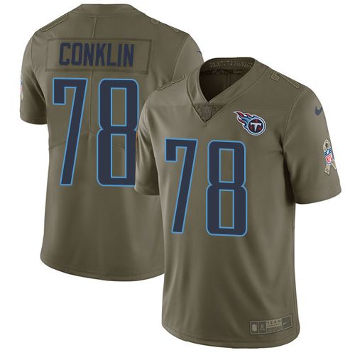 Nike Titans #78 Jack Conklin Olive Men's Stitched NFL Limited 2017 Salute to Service Jersey