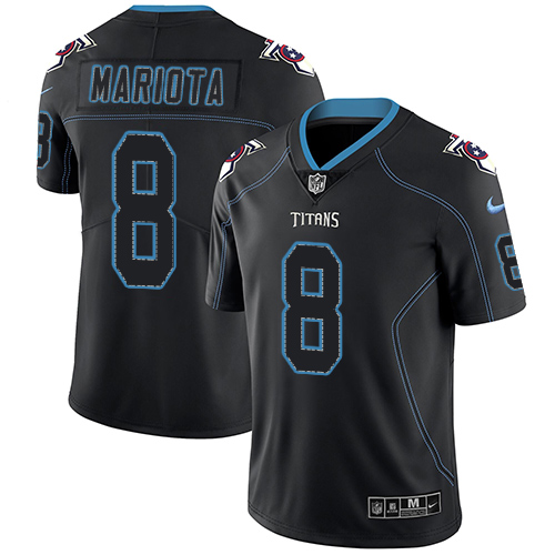 Nike Titans #8 Marcus Mariota Lights Out Black Men's Stitched NFL Limited Rush Jersey