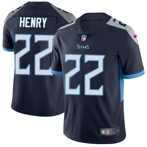 Nike Titans #22 Derrick Henry Navy Blue Team Color Men's Stitched NFL Vapor Untouchable Limited Jersey